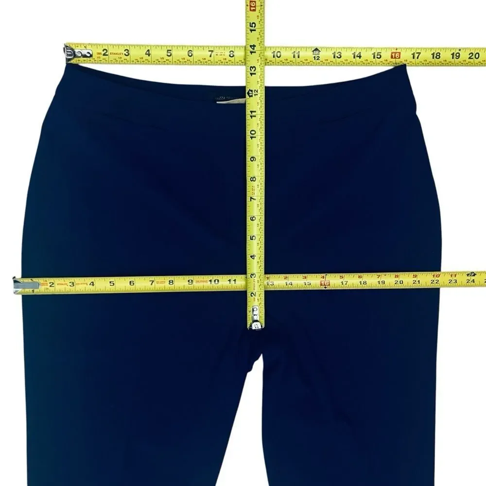 Piazza Sempione Italian Brigirre Virgin Wool Crop Dress Pants Blue
